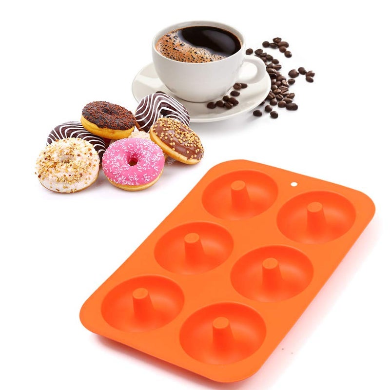 Cozihom 6-Cavity Silicone Donut Mold, Silicone Bagel Mold, Non-Stick Donut Mold, Food Grade Silicone, BPA Free, 3 Pcs - Image 3